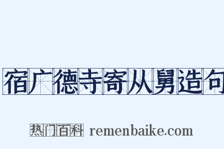 宿广德寺寄从舅造句是什么意思的图片
